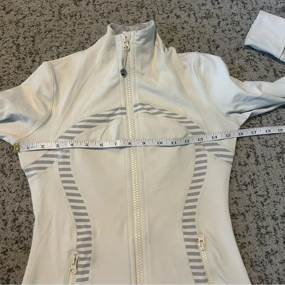 Lululemon Polar Cream Half Micro Macro Stripe Heather Silver Slate Define Jacket
